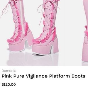 Pink Pure Vigilance Platform Boots